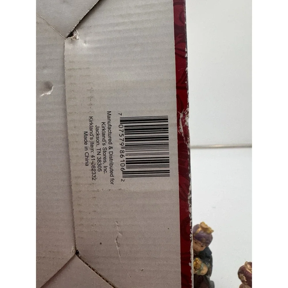 Vtg Nativity Child Set Kirklands Ceramic Glazed 7 Pieces Wiseman Is Missing 5.5